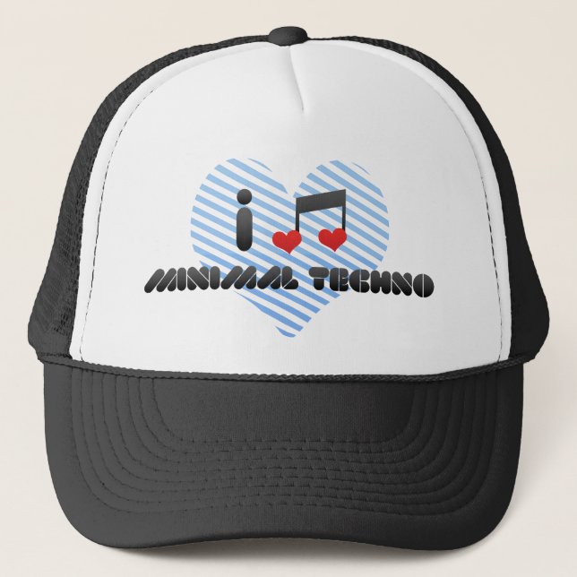 Boné Eu amo Techno mínimo (Frente)