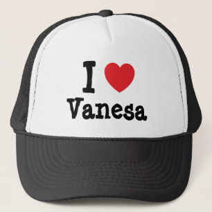 Boné Eu amo Vanesa, camiseta do coração