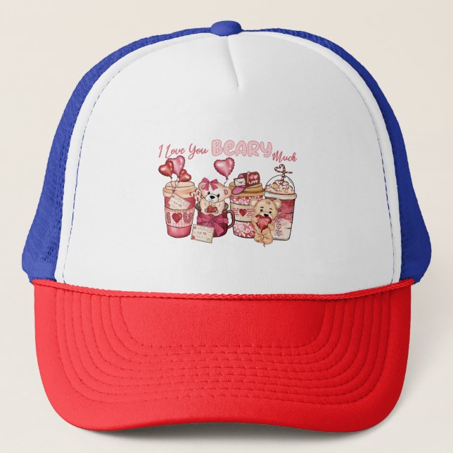 Boné Eu amo você beary muito no Dia dos Namorados (Frente)