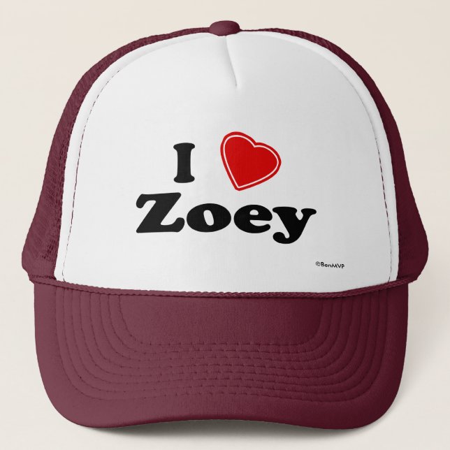 Boné Eu amo Zoey (Frente)