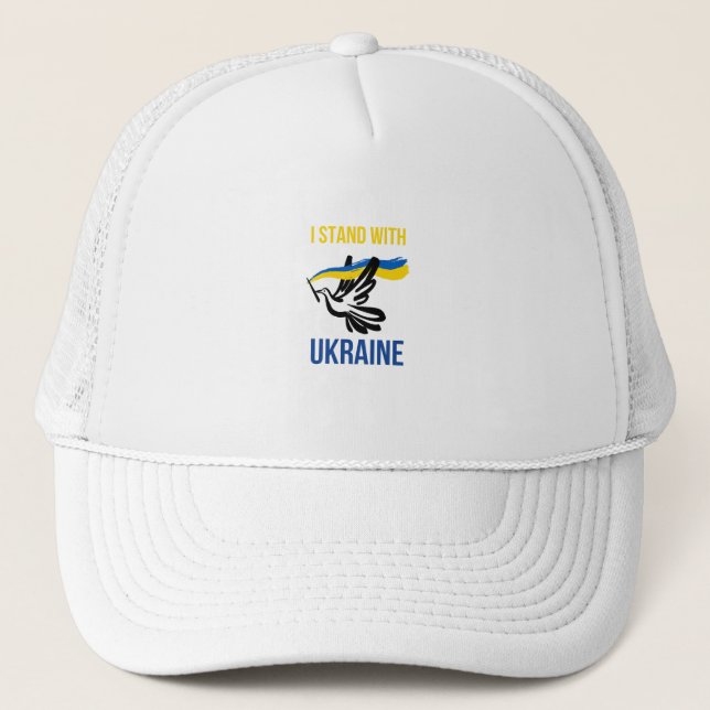 Boné Eu Apoio a Ucrânia – Desenho da Pomba da Paz (Frente)