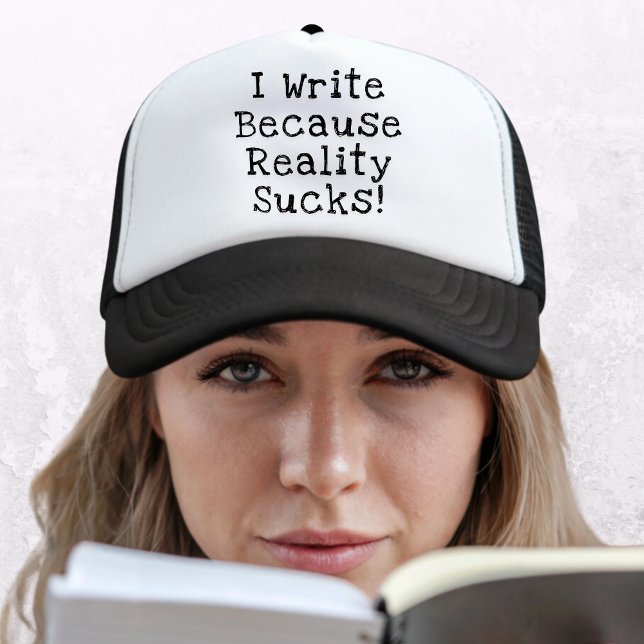 Boné Eu Escrevo Porque A Realidade Cheira A Um Escritor (Funny trucker's hat for writers, authors, novelists. Perfect gift for writers. Get Yours Now!)