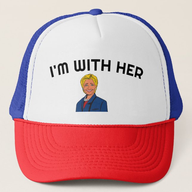 Boné "Eu estou com ela" Hilary Clinton Trucker Redneck  (Frente)