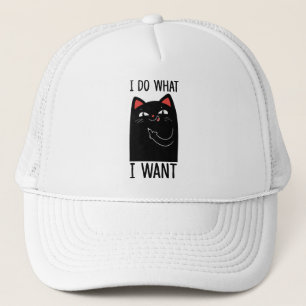 Boné Eu Faço O Que Quero Com Gato Negro Sarcástico