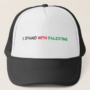 Boné Eu fico com a Palestina verde-preto angustiado