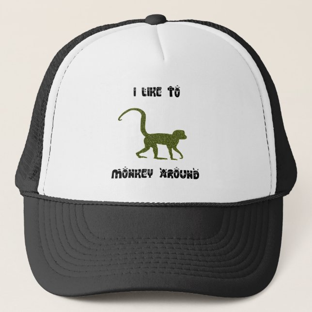 Boné Eu Gosto de Brincar de Macaco Camisa de Caminhonei (Frente)