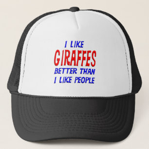 Boné Eu gosto de girafas melhores do que eu gosto de