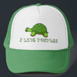 Boné Eu Gosto De Tartarugas<br><div class="desc">Um presente de amante de tartaruga engraçado que lê "Eu gosto de tartarugas sob uma tartaruga verde bonita". Um legal dono de tartaruga presente.</div>