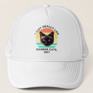 Boné Eu Gosto Muito De Gatos Siameses, Ok?