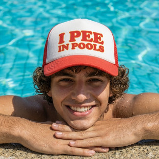 Boné Eu mijo em piscinas, natação engraçada, férias de