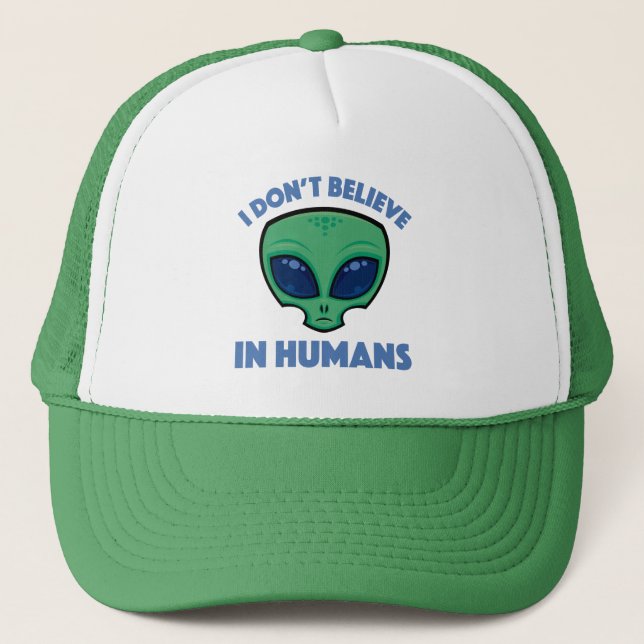 Boné Eu não acredito na Alienígena de desenho humano (Frente)