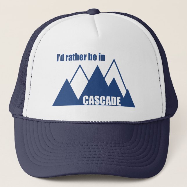 Boné Eu Preferiria Estar Em Cascade Idaho Montanha (Frente)