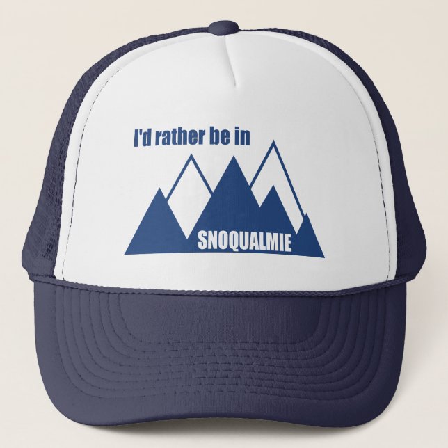 Boné Eu Preferiria Estar Em Snoqualmie Washington Monta (Frente)