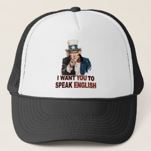 Boné Eu quero-o falar o chapéu/boné ingleses