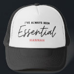 Boné Eu sempre fui uma tipografia moderna essencial<br><div class="desc">Eu sempre fui um design de tipografia moderna essencial. Ficar em casa salvar vidas, distanciamento social ou trabalhador-chave essencial. Design de tipografia gráfica moderna. Receba sua mensagem de uma forma brilhante, divertida e positiva com este presente colorido. Ideal para enfermeiros, médicos, farmacêuticos, trabalhadores comprados ou quaisquer outros trabalhadores-chave da sua...</div>