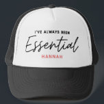 Boné Eu sempre fui uma tipografia moderna essencial<br><div class="desc">Eu sempre fui um design de tipografia moderna essencial. Ficar em casa salvar vidas, distanciamento social ou trabalhador-chave essencial. Design de tipografia gráfica moderna. Receba sua mensagem de uma forma brilhante, divertida e positiva com este presente colorido. Ideal para enfermeiros, médicos, farmacêuticos, trabalhadores comprados ou quaisquer outros trabalhadores-chave da sua...</div>