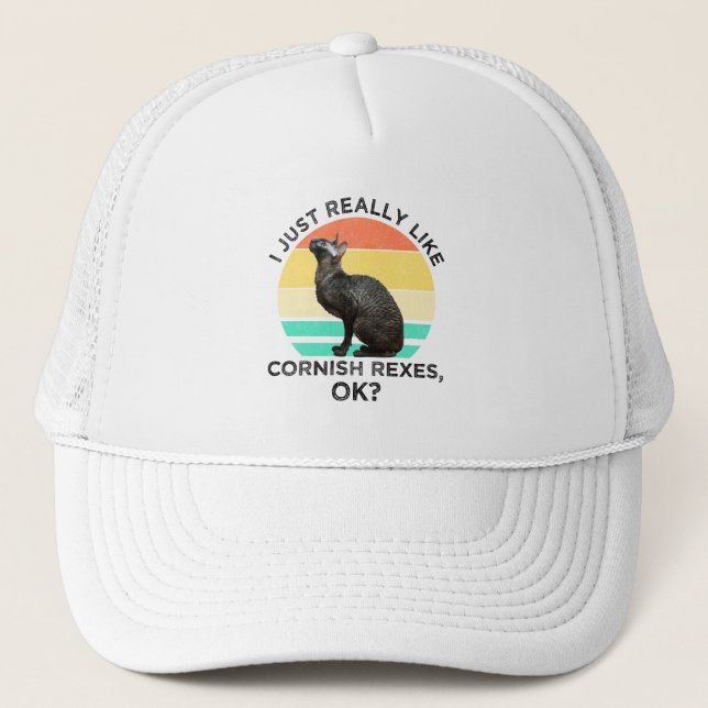 Boné Eu Só Realmente Gosto de Cornish Rexes, OK? (Frente)