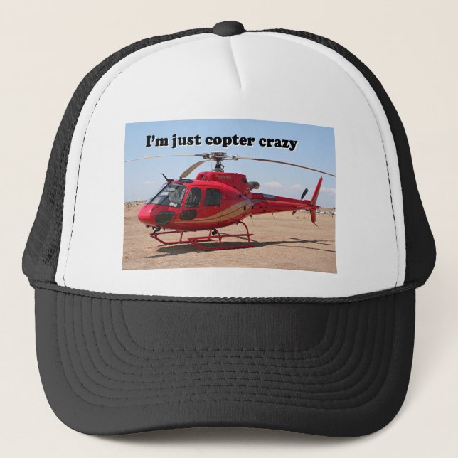 Boné Eu sou apenas helicóptero louco: helicóptero (Frente)