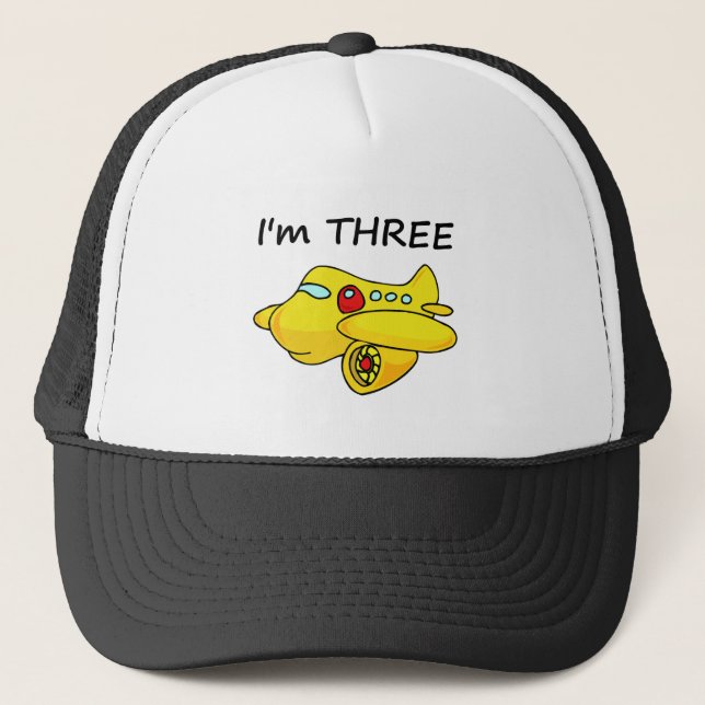 Boné Eu sou Três, Avião Amarelo (Frente)