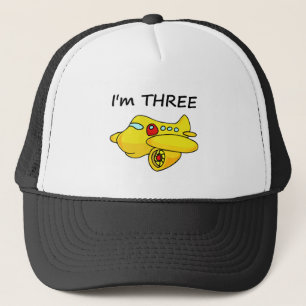 Boné Eu sou três, plano amarelo