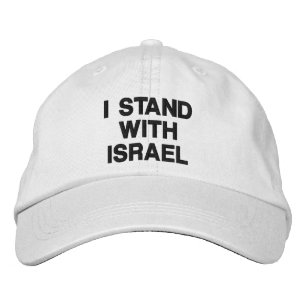 Boné Eu suporto com Israel um texto moderno branco negr
