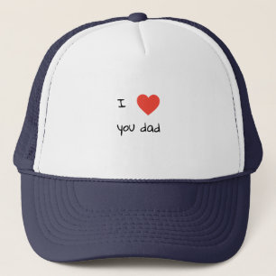 Boné Eu te amo Pai Dia de os pais Coração Vermelho Mini