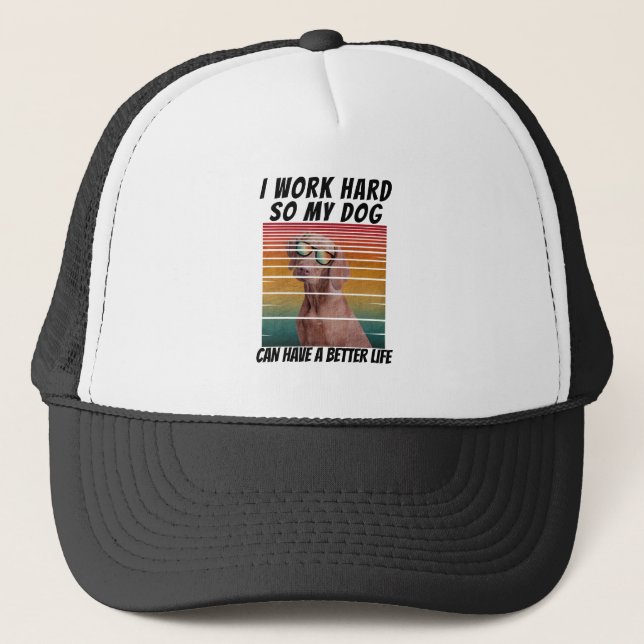 Boné eu trabalho duro para que meu cachorro possa ter u (Frente)