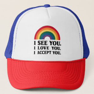 Boné Eu Vejo Você Eu Amo Você Eu Aceito Você LGBTQ