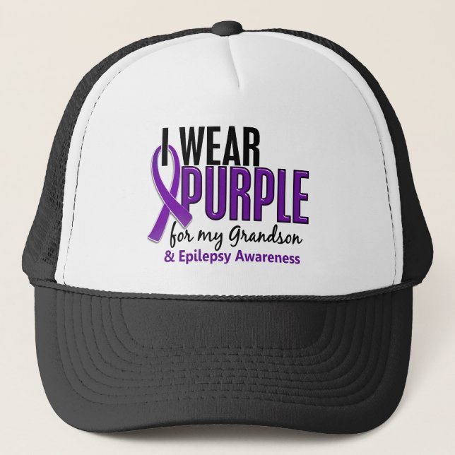 Boné Eu visto o roxo para minha epilepsia do neto 10 (Frente)
