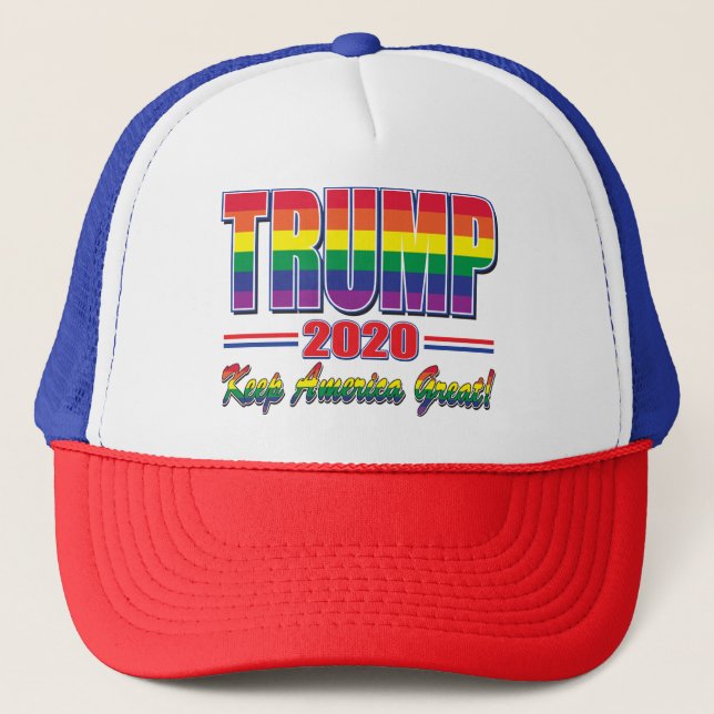 Boné Excelente Rainbow-Flag-Trump-Keep-America (Frente)