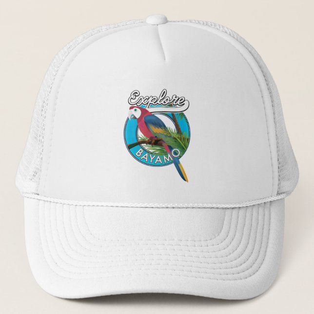 Boné Explore o logotipo retro Hawaii Trucker Hat (Frente)