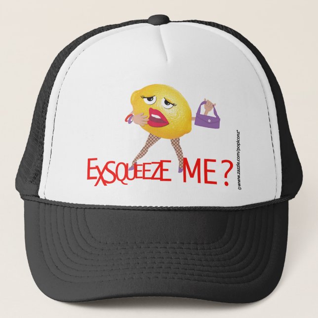 Boné "exsqueeze eu?" chapéu cómico do limão engraçado (Frente)