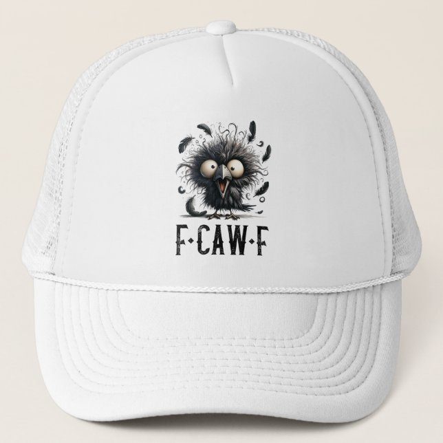 Boné F-Caw-F Corvo Preto Pássaro Preto Corvo Engraçado  (Frente)