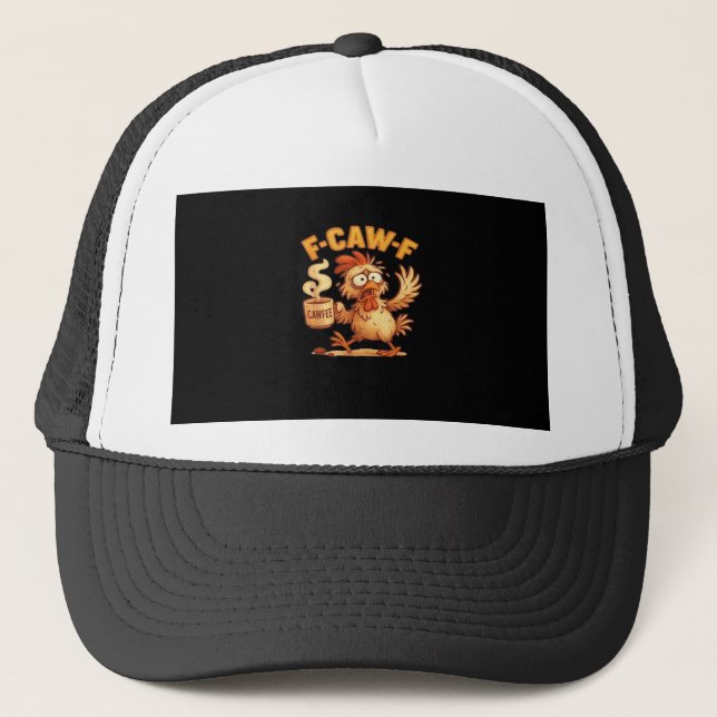 Boné F-Caw-F Galinha Engraçada Gráfico Retro Clássico (Frente)