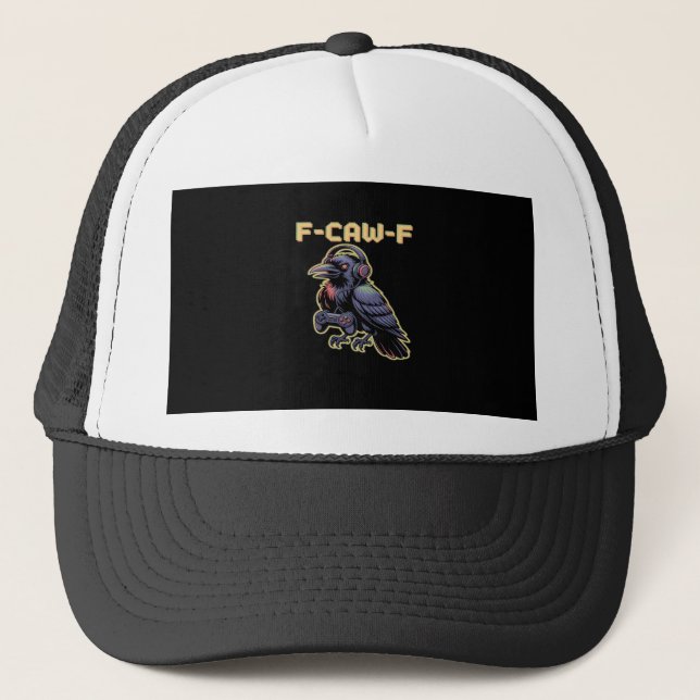 Boné F-Caw-F Gaming Raven com fones de ouvido - Stream  (Frente)