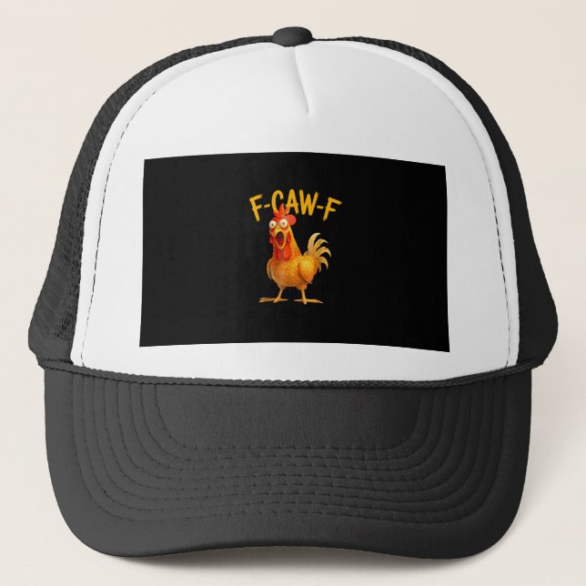 Boné F-Caw-F Trocadilho Galo Frango Cacarejando Grunge (Frente)