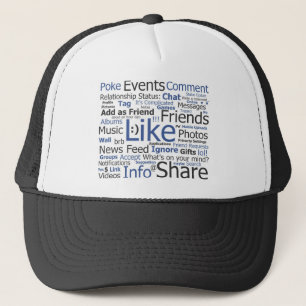 Boné Facebook - como, puxão, etiquetado, amigos
