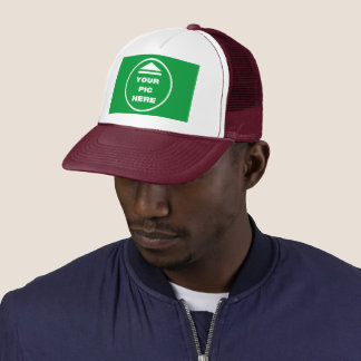 Boné FÁCIL! Trucker Hat - Branco e Marrom - Personaliza