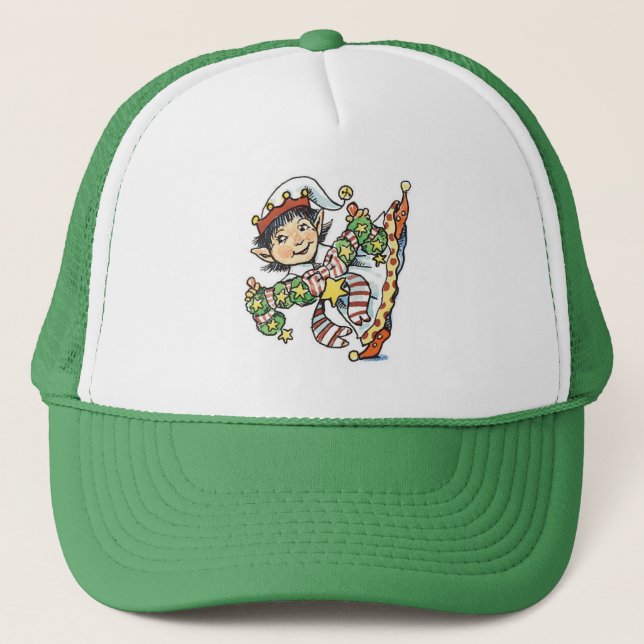 Boné Fada Feliz Fofo Dançando, Desenho Animado de Natal (Frente)