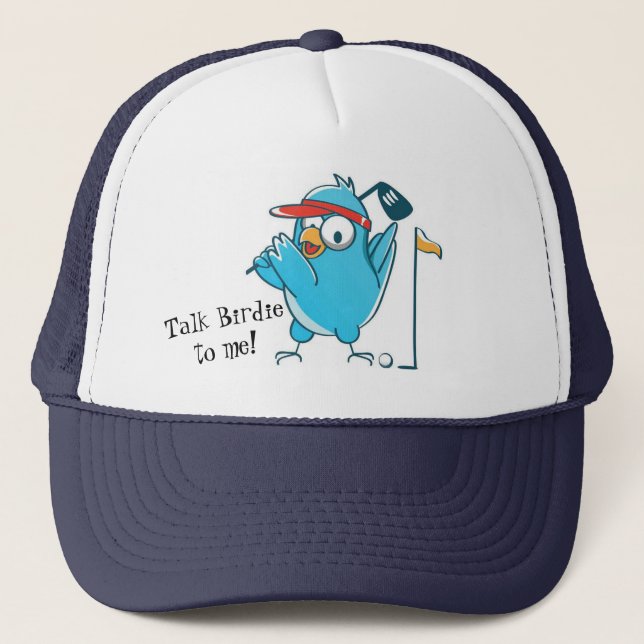 Boné Fale com Birdie para mim, Golfing Trucker Hat (Frente)