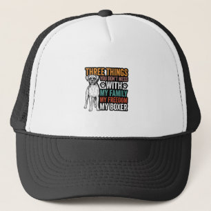 Boné Família de Cães Boxer Liberdade Camisa Vintage Des