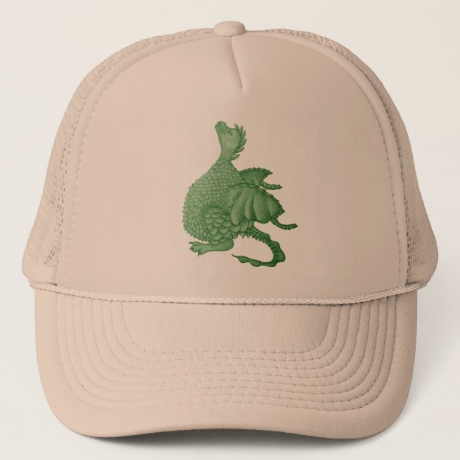 Boné fantasia mítica criatura doce dragão verde (Frente)