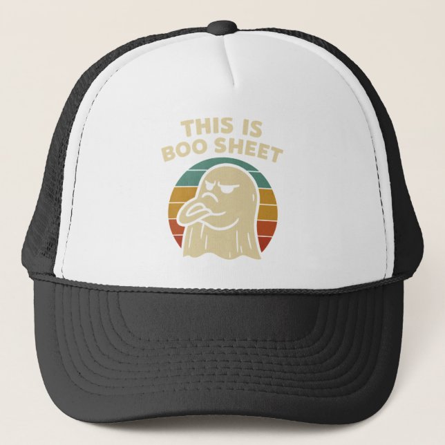 Boné Fantasma Engraçado "Isto É Folha de Boo" Halloween (Frente)
