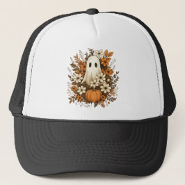 Boné Fantasma Fofo Com Abóbora E Flores De Outono – Hal