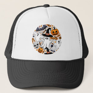 Boné Fantasmas Spooky e Monstros Cute Assustadores