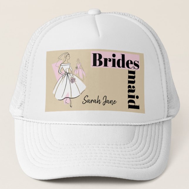 Boné Fashion Bride Neutral Group Bridesmaid hat (Frente)