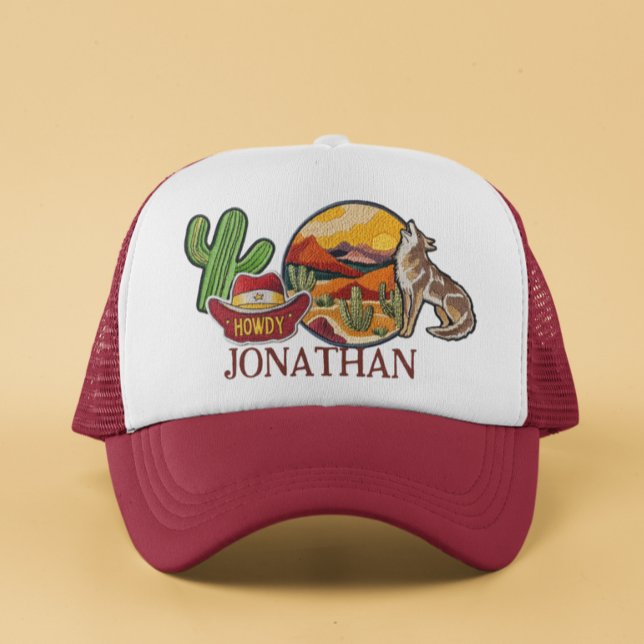 Boné Faux Patches personalizados Howdy Western Cowboy (Criador carregado)