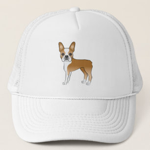 Boné Fawn Boston Terrier Cute Cartoon Dog Trabalho de a