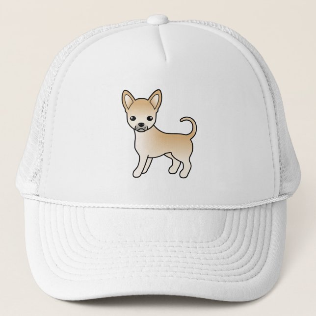 Boné Fawn Smooth Coat Chihuahua Cute Cartoon Dog (Frente)