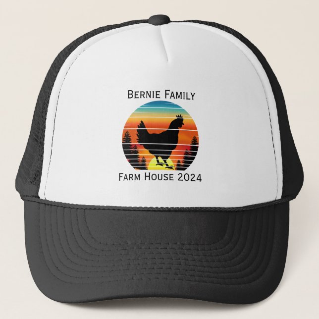 Boné Fazenda de Avicultura Vintage Personalizada Agricu (Frente)